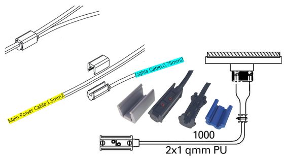 Perlengkapan kabel khusus tahan suhu ekstrim untuk lampu clearance penanda tunggal dengan perlindungan overmold