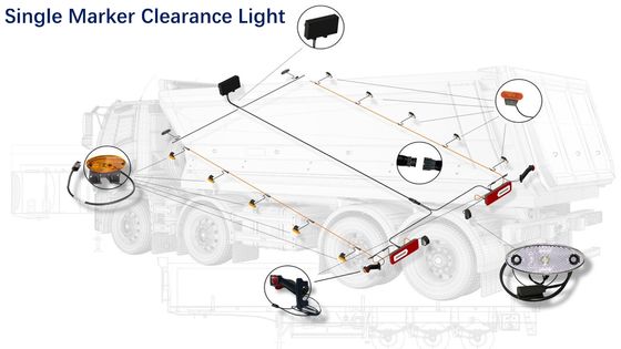 5A-20A Klik-In Overmold Connector Kabel Otomotif dengan dukungan kabel yang dioptimalkan dan lampu clearance marker tunggal