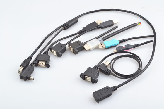 2 Telinga Transfer Data Kabel, Usb 2.0 Jenis Molding Plastik Injeksi Perempuan