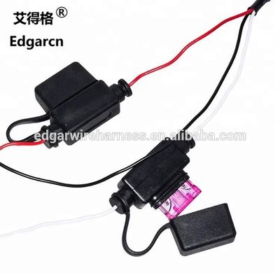 5C908 Fuse Holder Automotive Wire Harness with PVC Wire 105℃ 300V and UL1007-22AWG Wire for Truck GPS